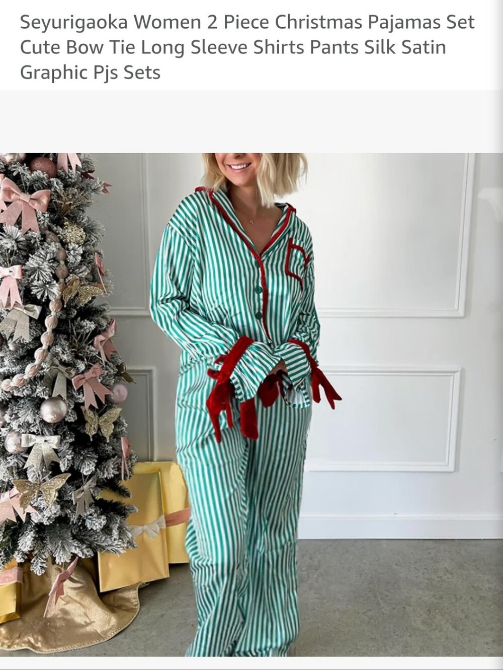 Womens Pajama Two Piece Set, Size Medium.